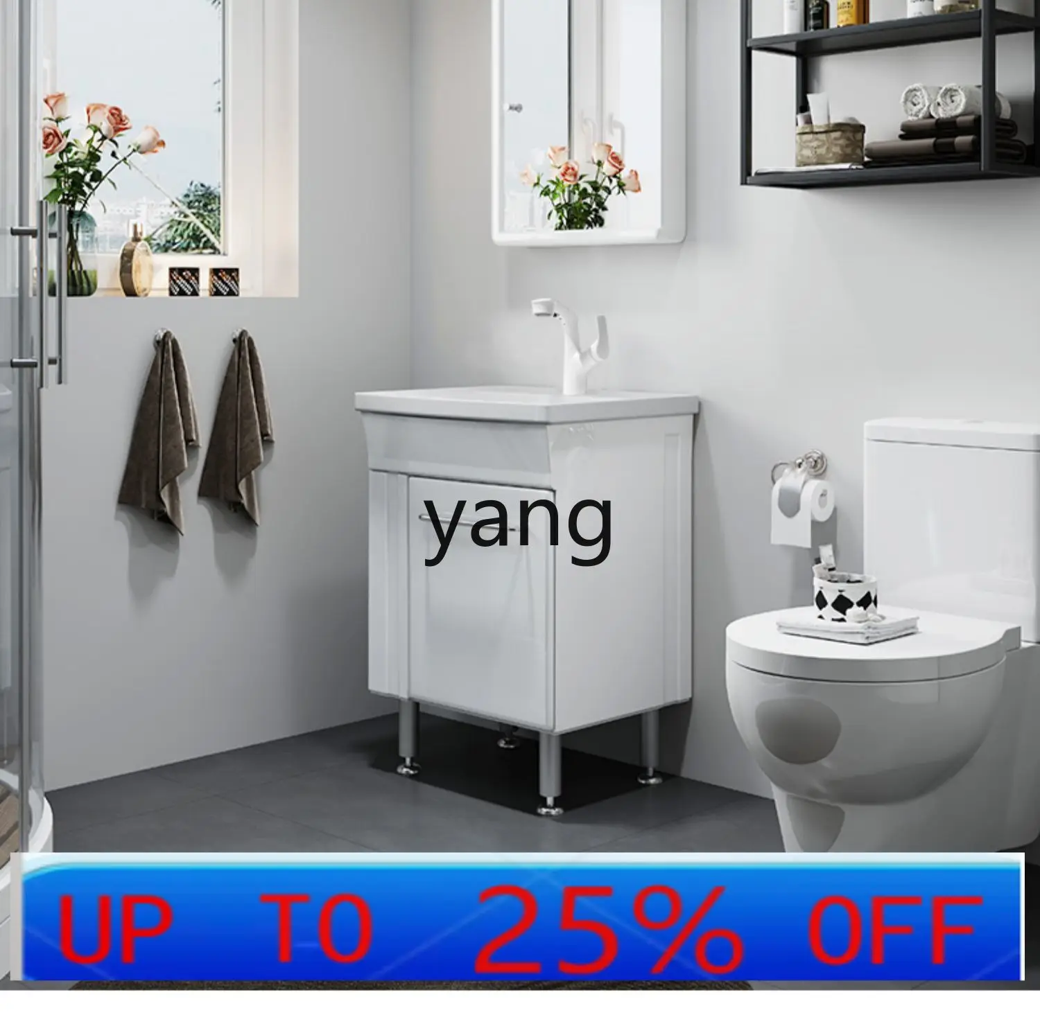 

lh Acrylic Floor Bathroom Cabinet Washbasin Combination Big Belly Capacity Basin Small Apartment Waterproof Bathroom Cabinet