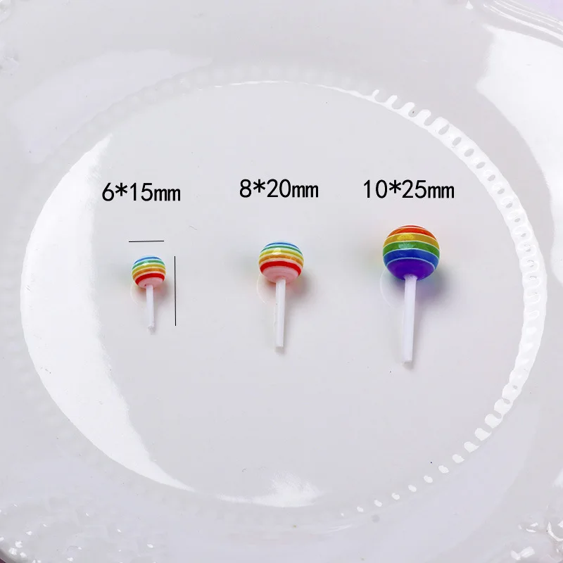 20 stücke Simulation Lollipop Miniatur Dekor Kuchen Tropfen DIY Telefon Fall Dekor Acryl Lebensmittel Dekor Süßigkeiten Miniatur Dekoration – Detail 9