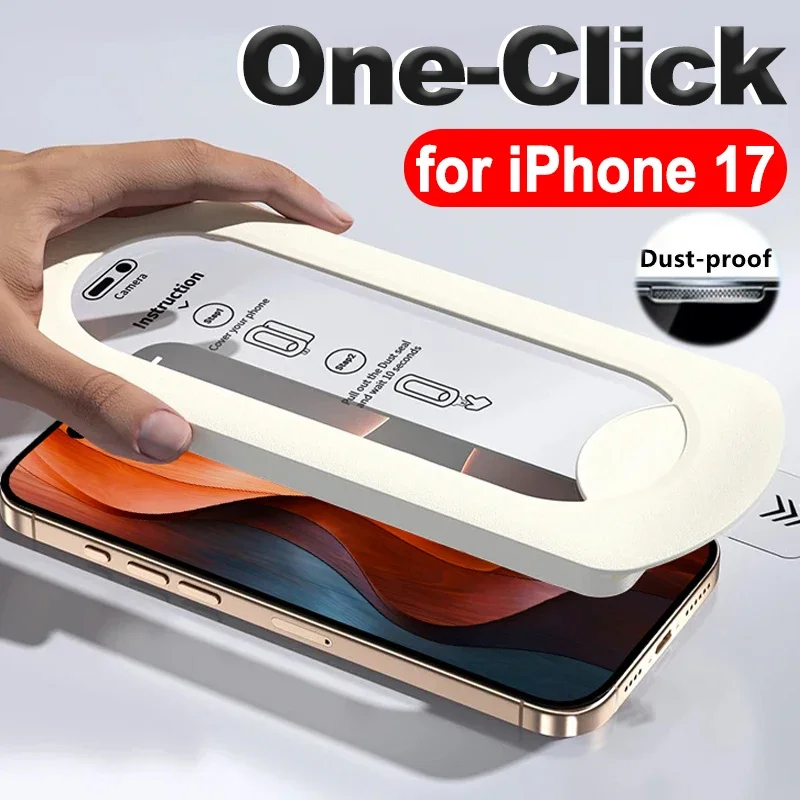 2 Stück für iPhone 17/17 ProMax/17 Air/17 Pro Schutzfolien 9H gehärtetes Glas Displayschutzfolien mit staubfreier Installationsbox