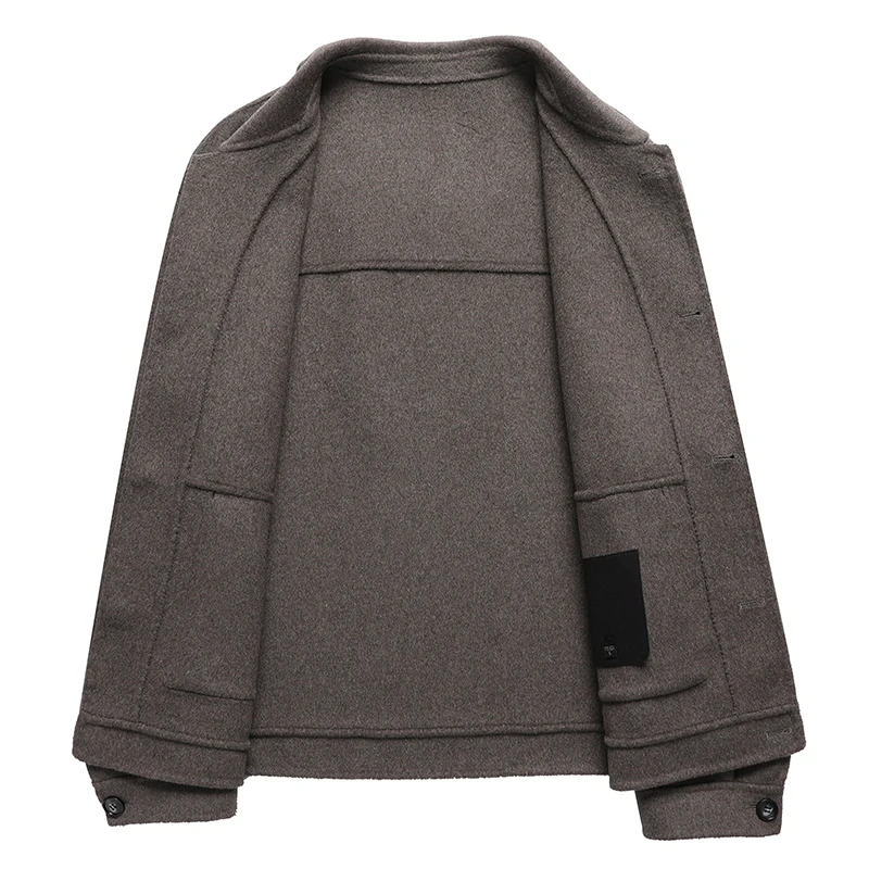 

Мужские двусторонние шерстяные куртки в британском стиле. Легкая шерстяная смесь. Базовое пальто кофейного цвета и лесного зеленого цвета. Зима.