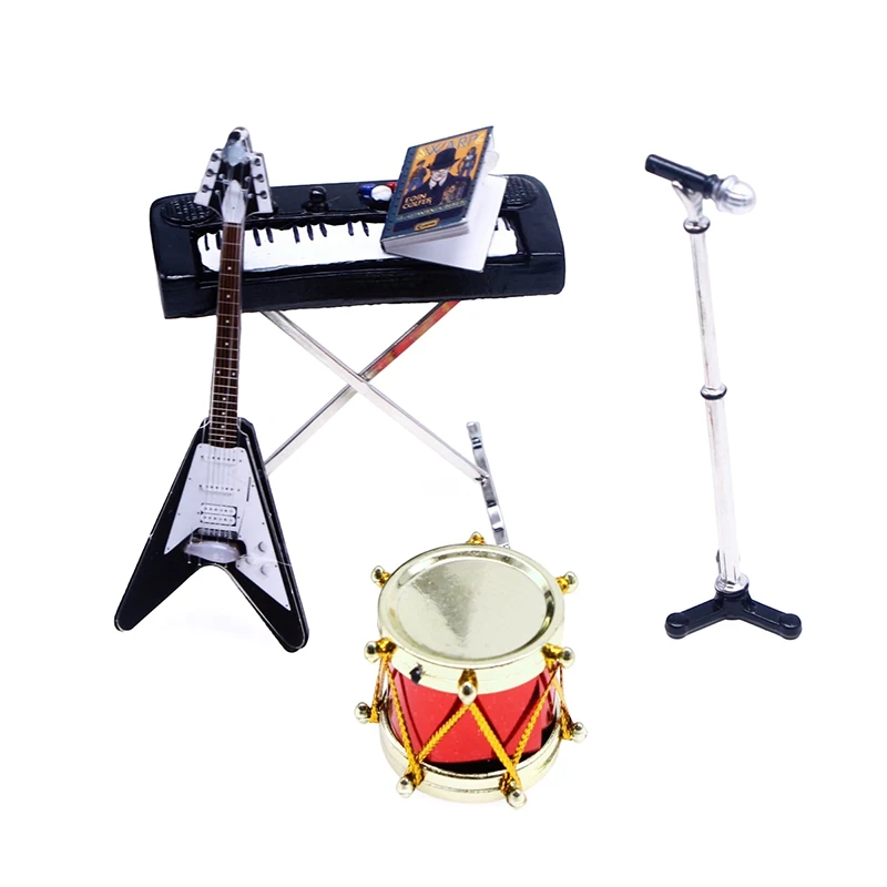 1:12 Dollhouse Miniature Electronic Keyboard Piano Musical Instrument Model Ornament Home Decor Toy Doll House Accessories