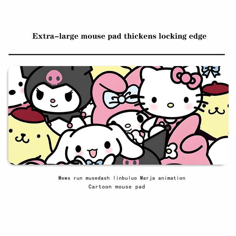 

Kawaii Hello Kitty Mouse Pad Large Cute Cartoon Pink Mousepads Non-slip Durable Keyboard Mouse Pad for Office Computer Desk Pad