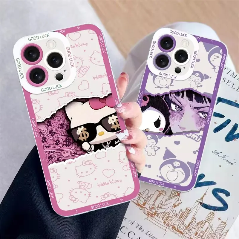 Anime Tomie Hellos Kittys Phone Case for IPhone 16 15 14 13 12 11 Mini Pro Max X XR XSMax 7 8 Plus Transparent Soft TPU Cover