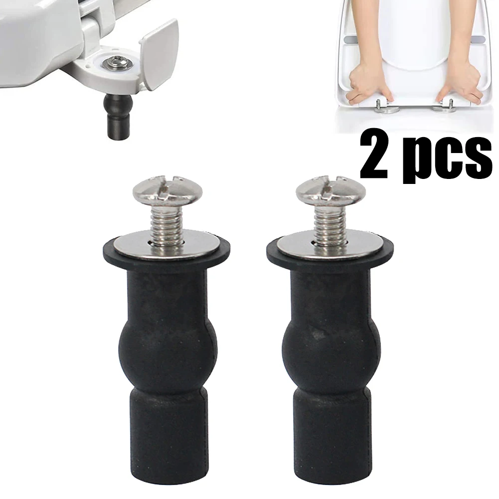 2 Pack Toilet Seat Screws Hinges Expanding Rubber Top Bottom Load Nuts Fixings WC Blind Hole Bathroom Accessories Replacement