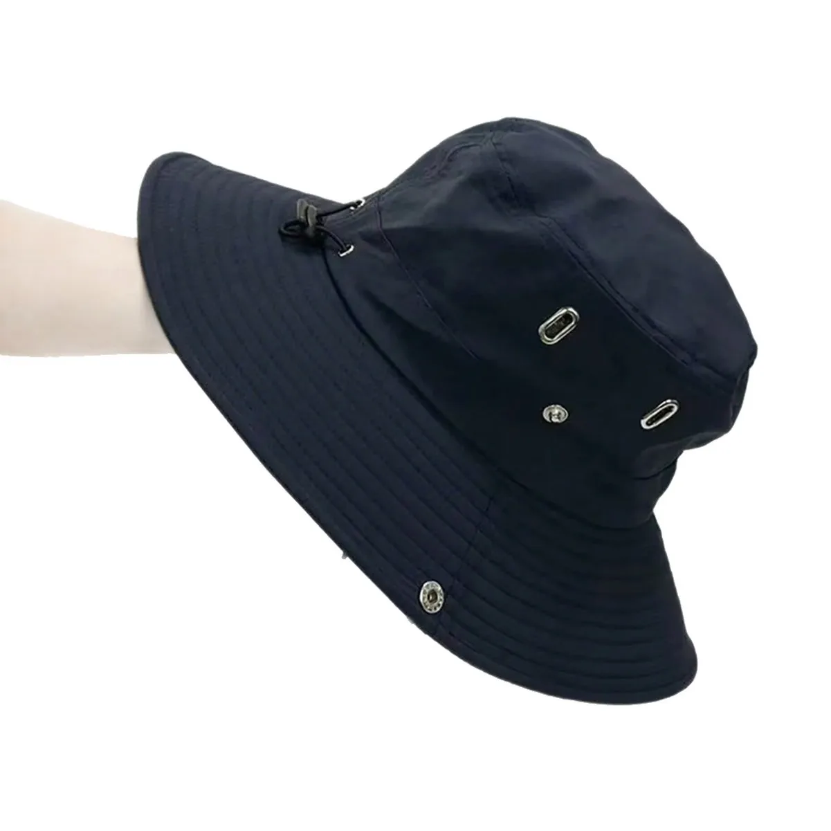 AliExpress NONE Summer Men Bucket Hat Outdoor UV Protection Wide Brim Hunting Hiking Hat Fisherman Hat Beach Sunscreen Cap Fishing Cycling Caps