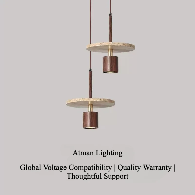 

Wabi Sabi Travertine Pendant Light for Kitchen Island Natural Stone Marble Chandelier Dining Bedroom Living Room Hanging Lamp