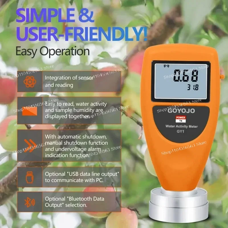 GY1 WA‑60A Water Activity Meter – Smart Tester for Jerky, Dried Fruit, Grain & Vegetable Aw Measurement