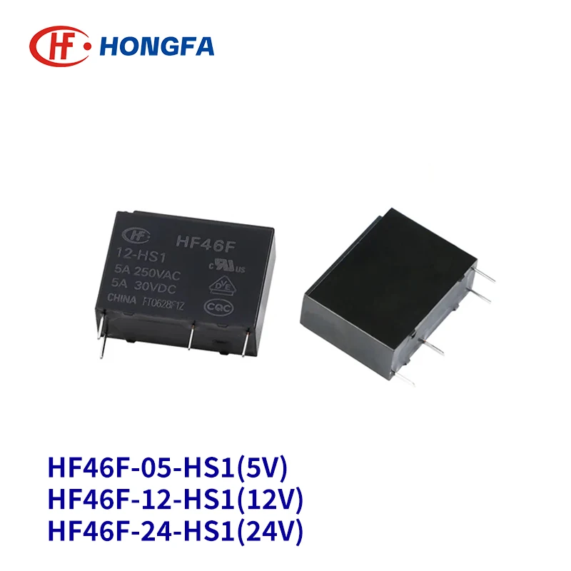 5Pcs HF Relay HF46F HF46F-005-HS1 HF46F-012-HS1 HF46F-024-HS1 HS1T 5A 4PIN 5V 12V 24V Power Relays Replaceable G5NB ALDP112