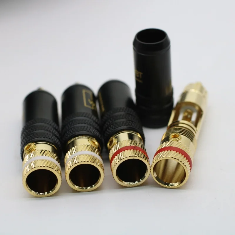 سلك إشارة ألماني مطلي بالذهب ، قابس لوتس RCA ، صوت الحمى ، مكبر صوت ، 4 *