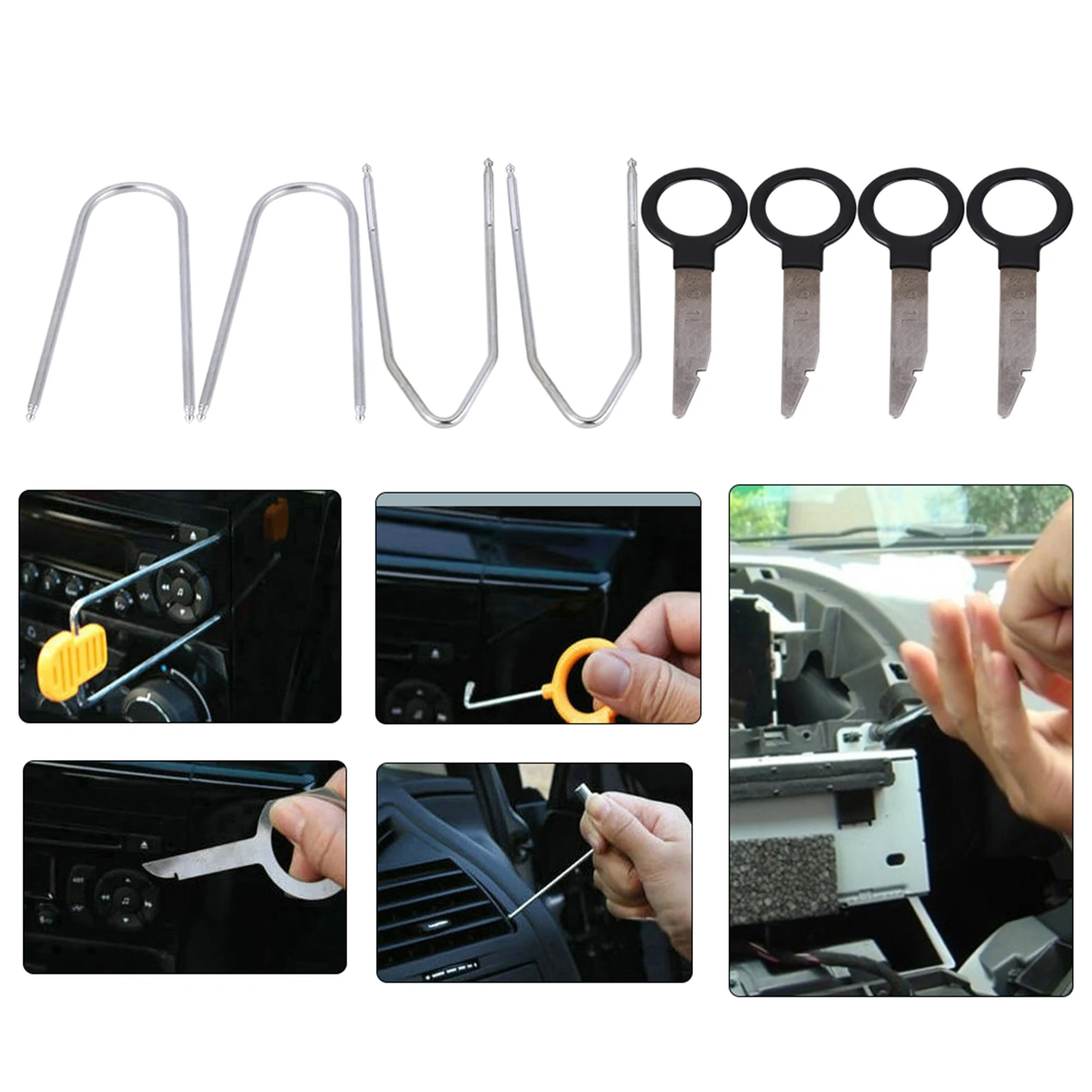 20Pcs Universal Car Audio Stereo Radio Removal Key Tools Set for Easy Install and Removal Car Trim Panel Removal Accessories