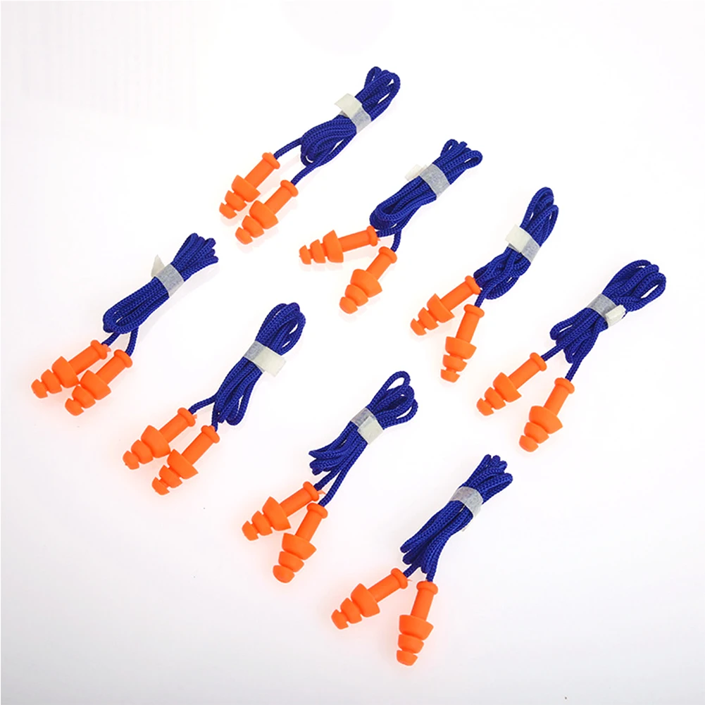 100pairs Sleeping Construction Hearing Protection With String Work Ear Plug Reusable Silicone Soft Study Sports Noise Cancelling