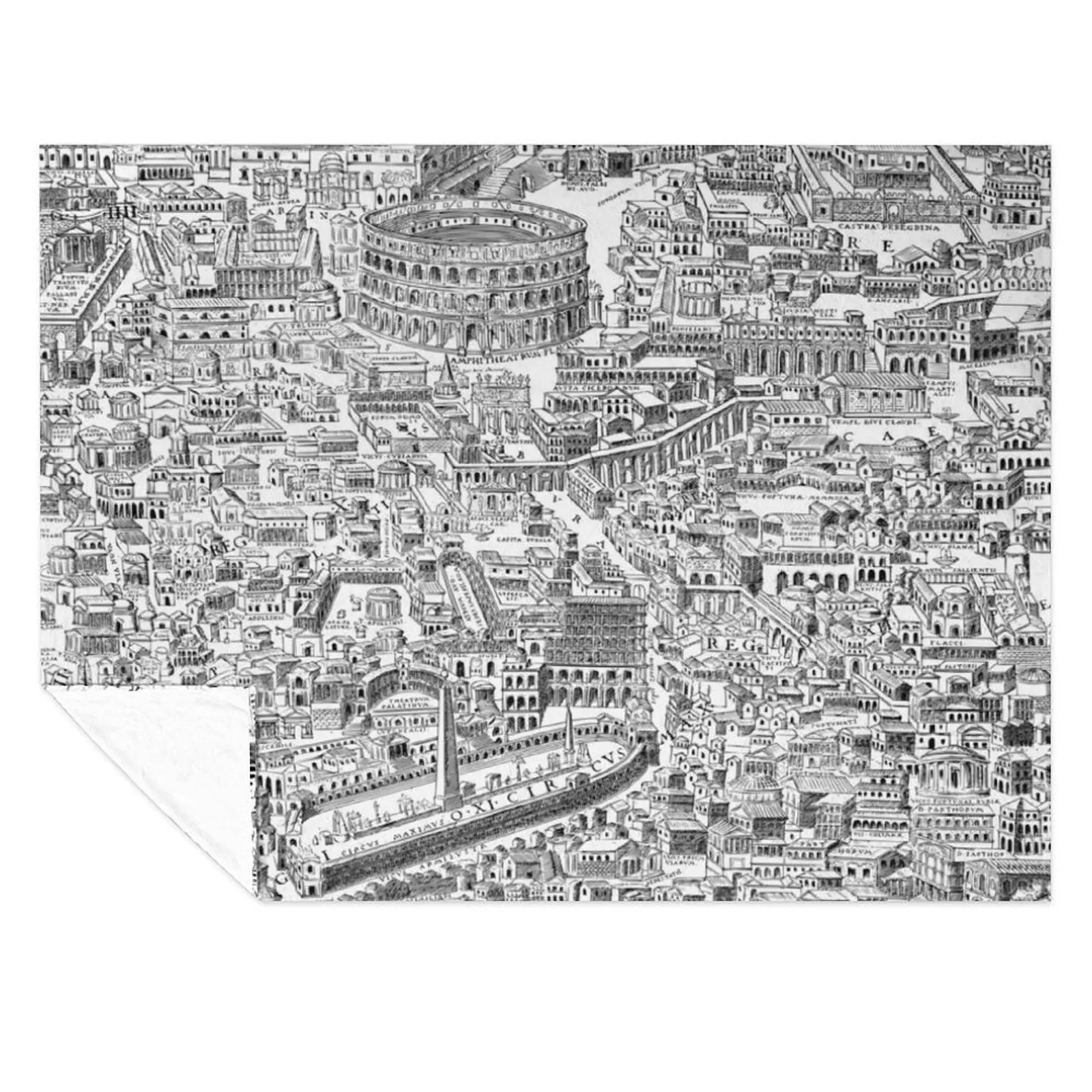 

Ancient Rome Historic Line Drawing Throw Blanket Designers Giant Sofa Beach Hairys Blankets