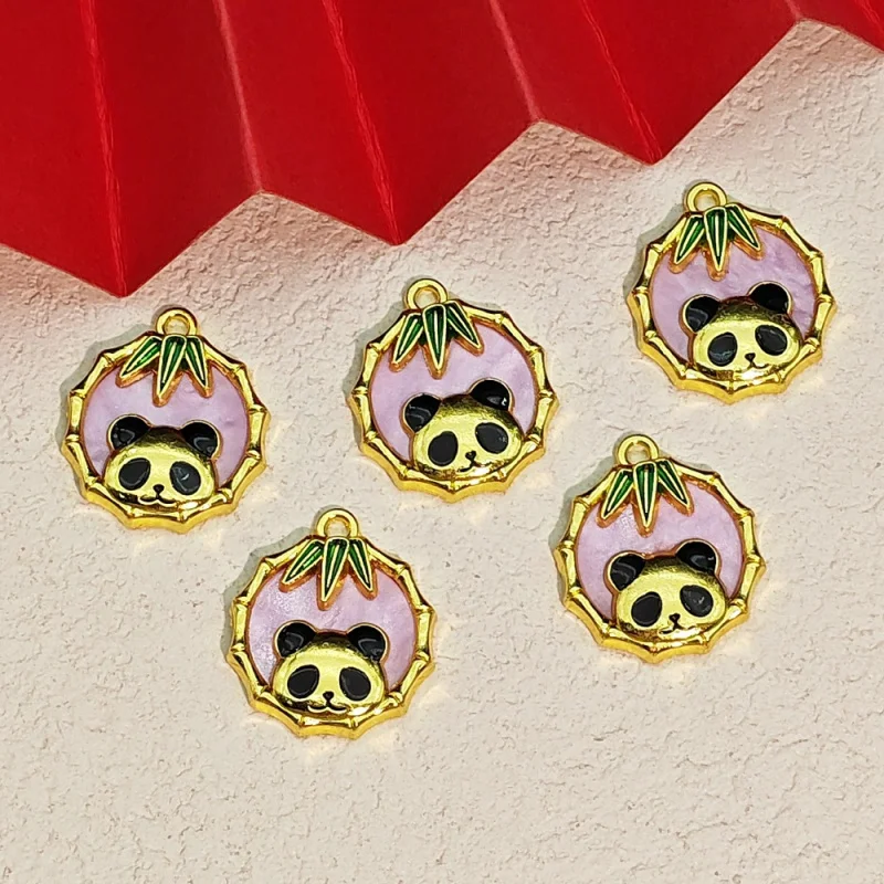 20pc set Alloy Oil Drop Panda Bamboo Joint Simple Elegant Ancient Style FairydiyBracelet Beaded Necklace