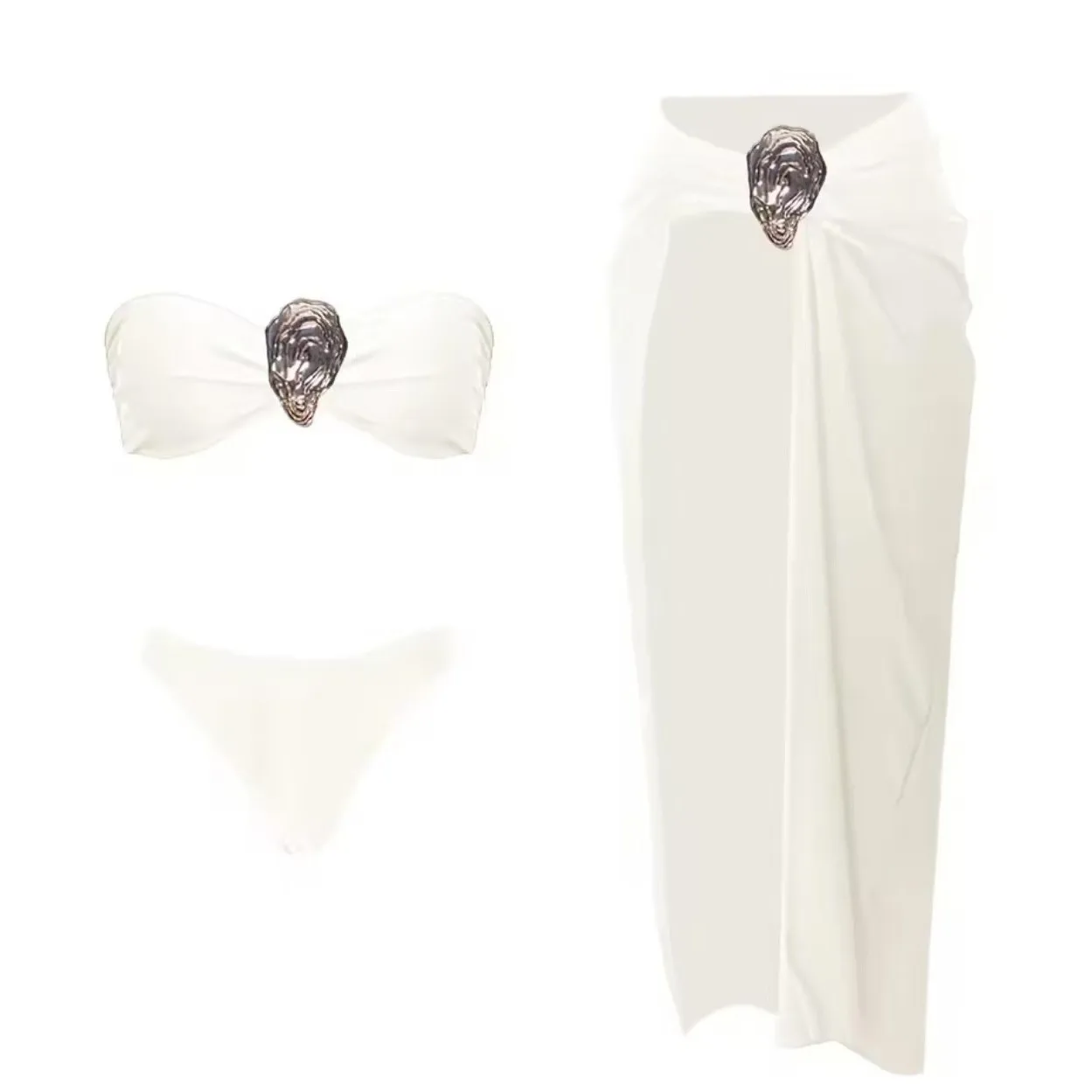 2025 ใหม่เซ็กซี่บิกินี่ one-piece ชุดว่ายน้ําผู้หญิงกระโปรงชีฟองกระโปรงชุดชุดว่ายน้ําชายหาด Gathering Conservative Belly COVER