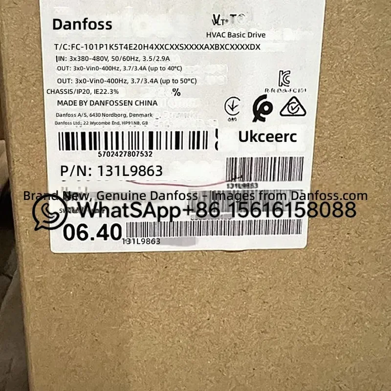 Danfoss FC-101P1K5T4E20H4XXCXXXSXXXXAXBXCXXXXDX 131L9863 VFD AC Drive Inverter Variable Frequency Converter Motor Speed