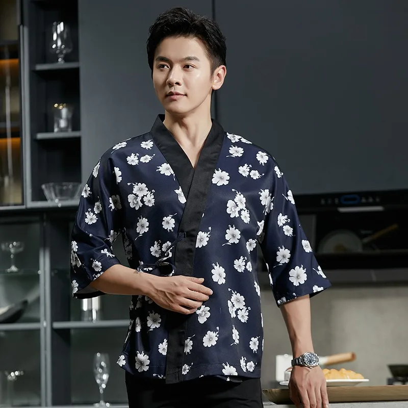 일본 요리사 작업복 남성용 일본 요리 스시 레스토랑 이자카야 기모노 일본 작업복