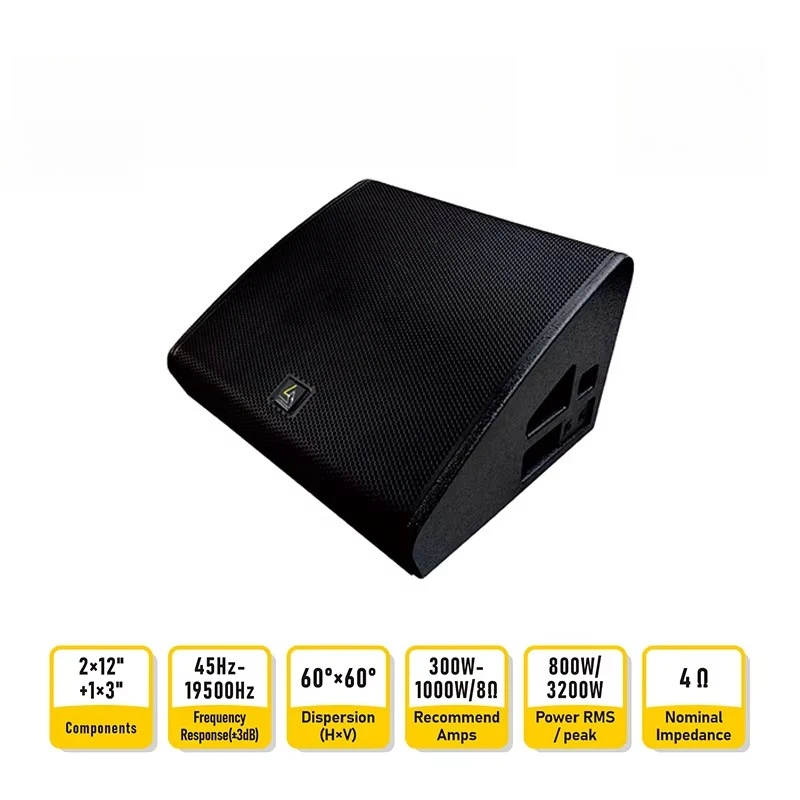 

Двойные 12-дюймовые профессиональные громкоговорители для монитора M22, производительность 800 Вт, с неодимовым магнитом и сопротивлением 4 Ом