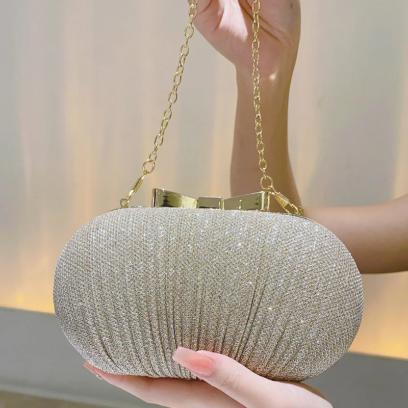 Women Evening Clutches Coin Purse Dinner Handbag Delicate Small Gold Dress Shoulder Bag Small Wedding Bag Bridal Wallet