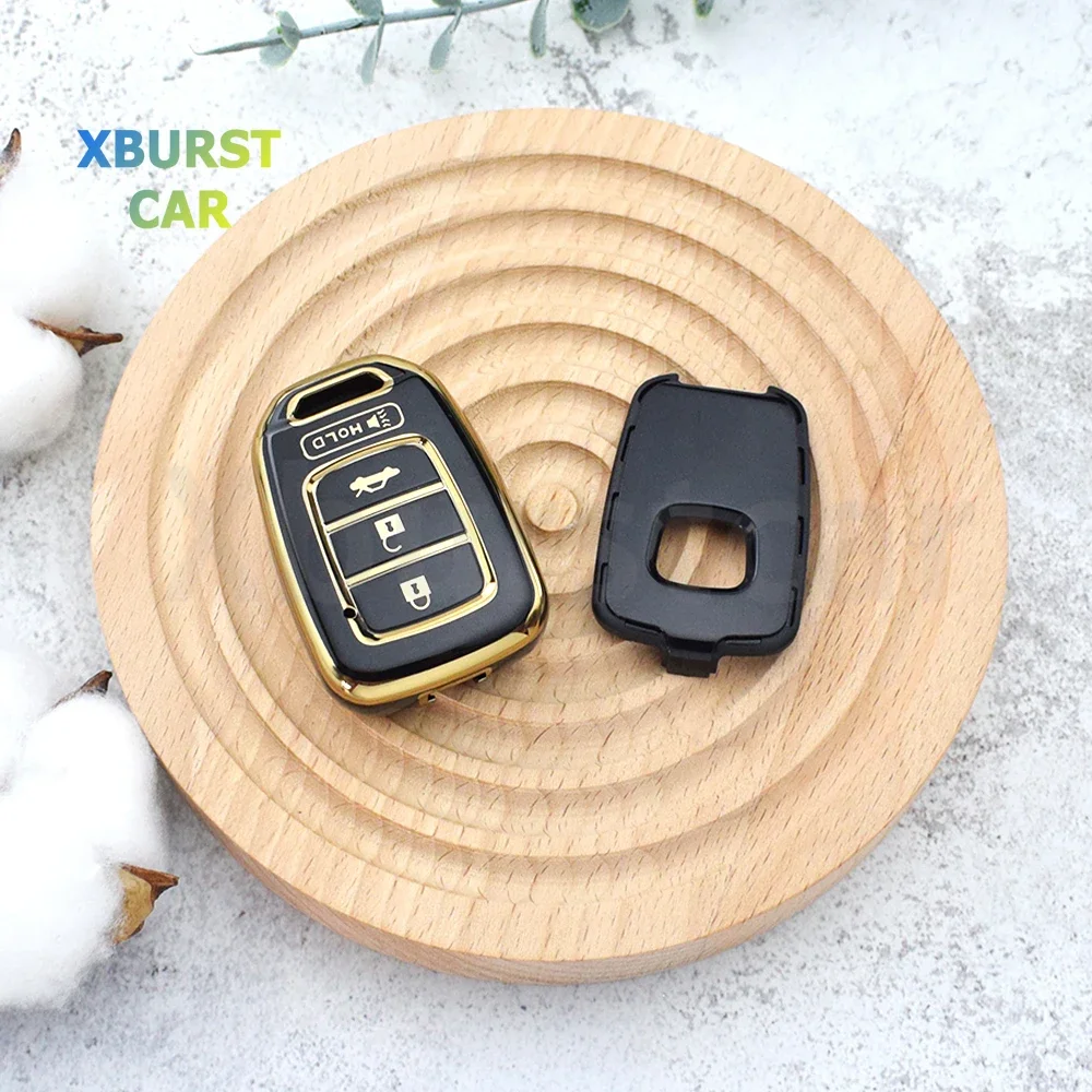 

4 Buttons TPU Car Key Cover Case Remote Shell Fob Holder for HONDA ACCORD CIVIC CRV JAZZ HR-V 2014 2015 2016 Keyless Protector