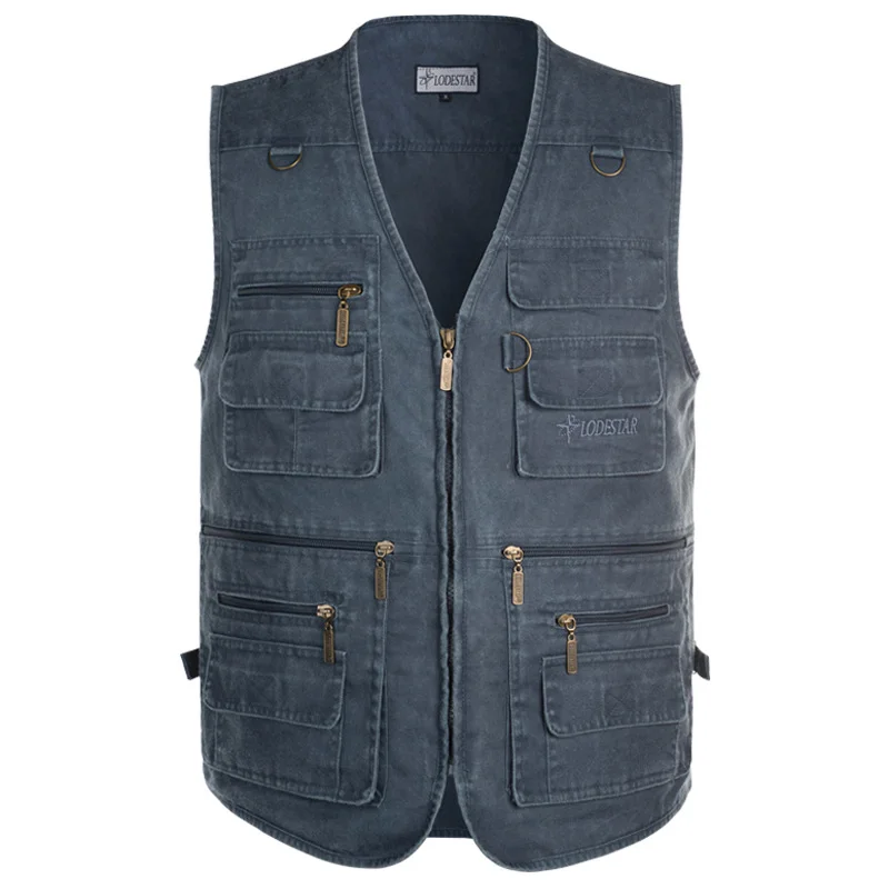 

Plus Size 6XL 7XL Denim Vest Men's Jacket Sleeveless Cotton Casual Waistcoat Men's Jean Coat Slim Fit Male Jacket Cowboy Pockets