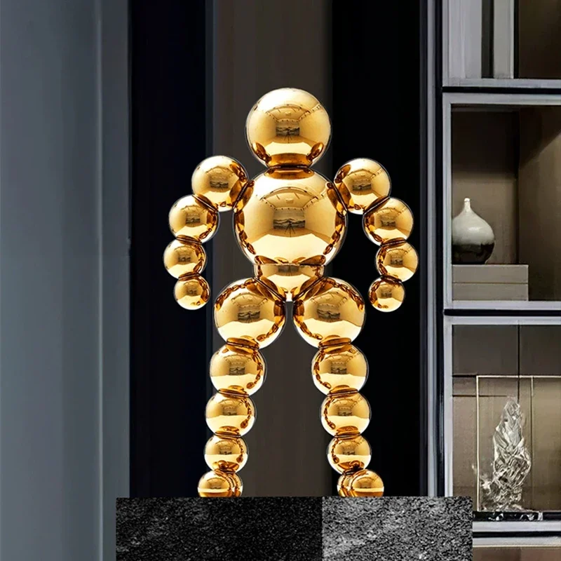 

Abstract Character Sculpture, Stainless Steel Crafts Statue, Living Room Office Desktop Decoration, Home Artwork, Nordic Gifts