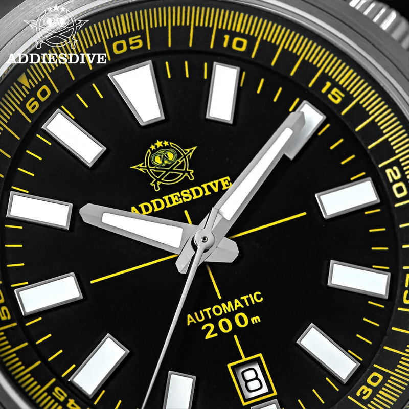 Reloj de buceo ADDIESDIVE para Hombre, Reloj de cristal de zafiro para Hombre, 200M, resistente al agua, BGW9, superluminoso, 8215, relojes mecánicos automáticos