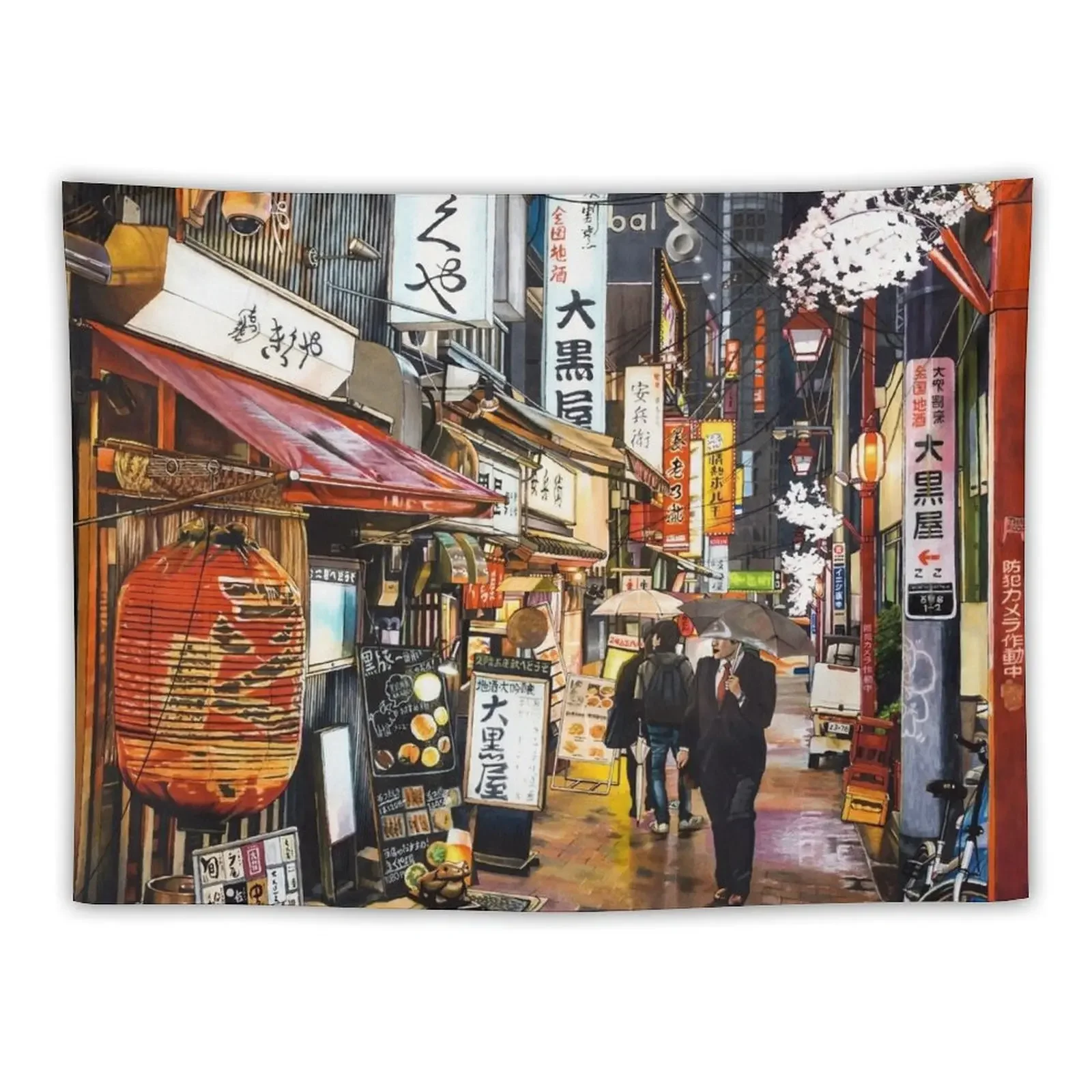 Tokyo in the rain Tapestry Wall Deco Decoration For Home Wall Mural Bedroom Organization And Decoration Tapestry