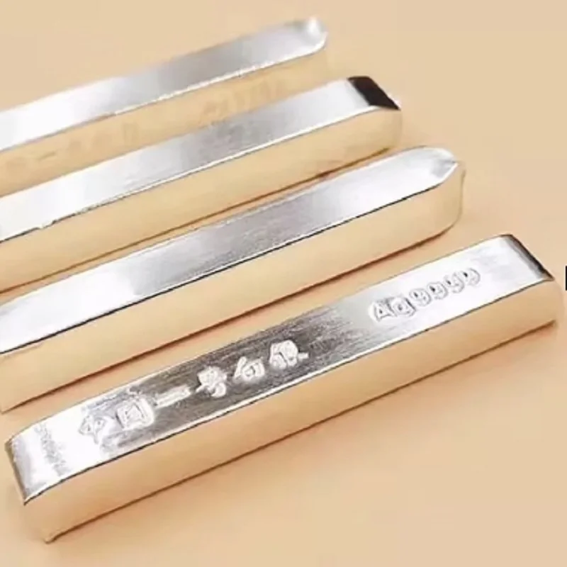 Real High Purity Pure 10g 20g 30g 40g 50g 100g 200g Sterling Silver Bullion 9999 Silver Ingot Ag9999 Pure Silver Bars