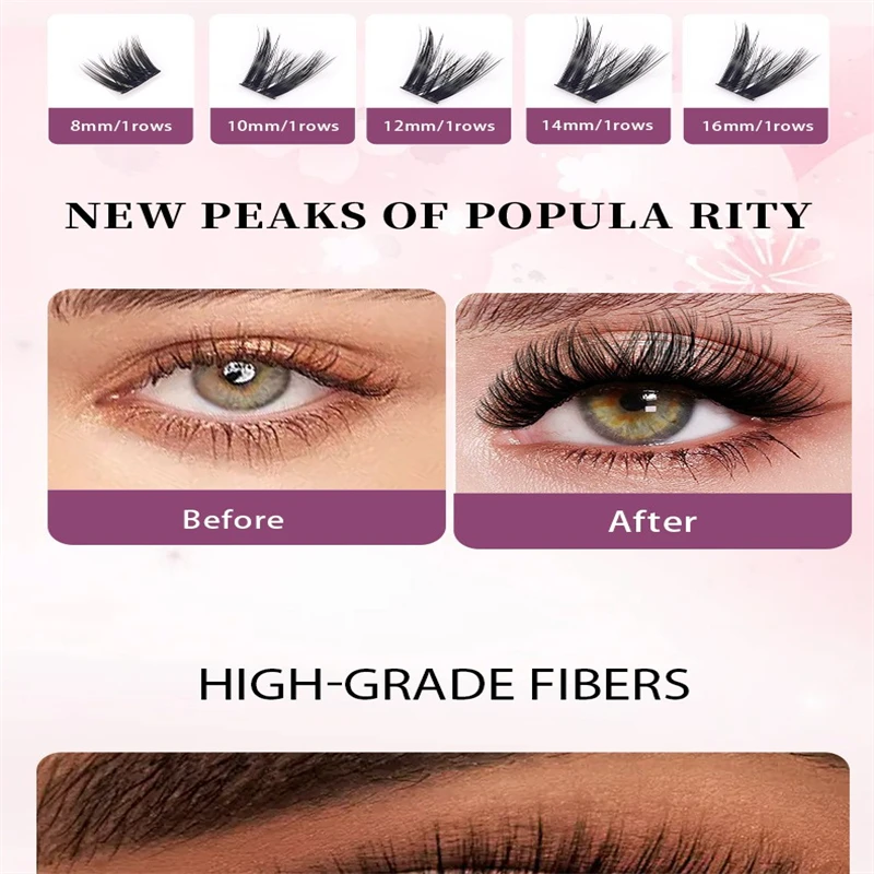 Ciglia finte segmentate moncluster per toelettatura: applicazione pigra per ciglia finte fai-da-te di lunga durata e non macchie