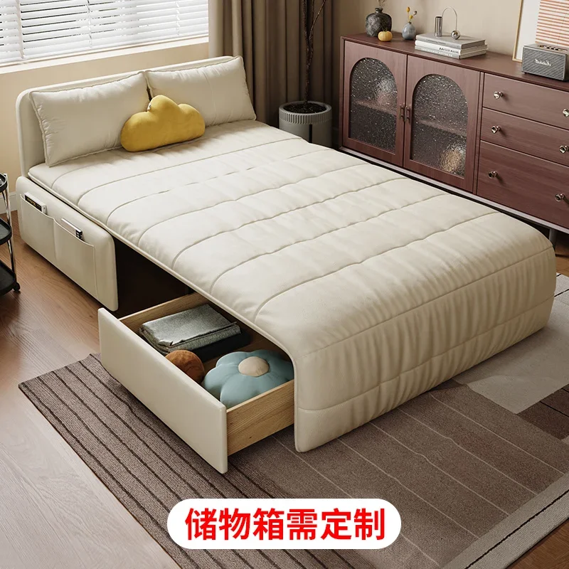 Intelligent electric multi-functional sofa bed balcony small apartment living room study folding telescopic single double bed