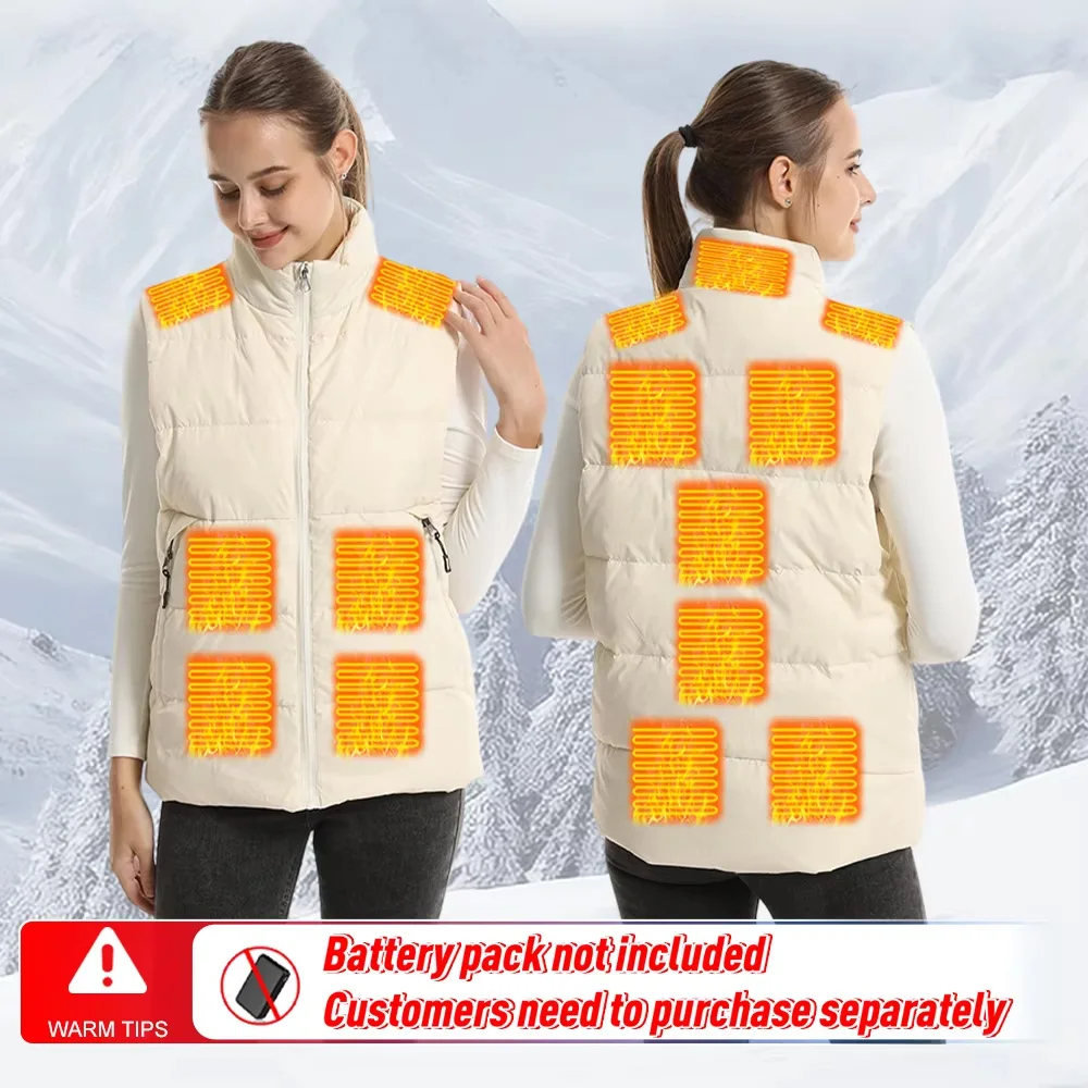 Women USB Infrared 15 Areas Heating Vest Jacket Fashion Heating Waistcoats Winter Warm Padded Sleeveless Vest Thermal Clothes