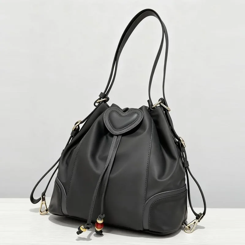 Multifunctional Bucket Bag High Quality and Large Capacity Women's Shoulder Bag Versatile Nylon Backpack Crossbody Bag Foreign