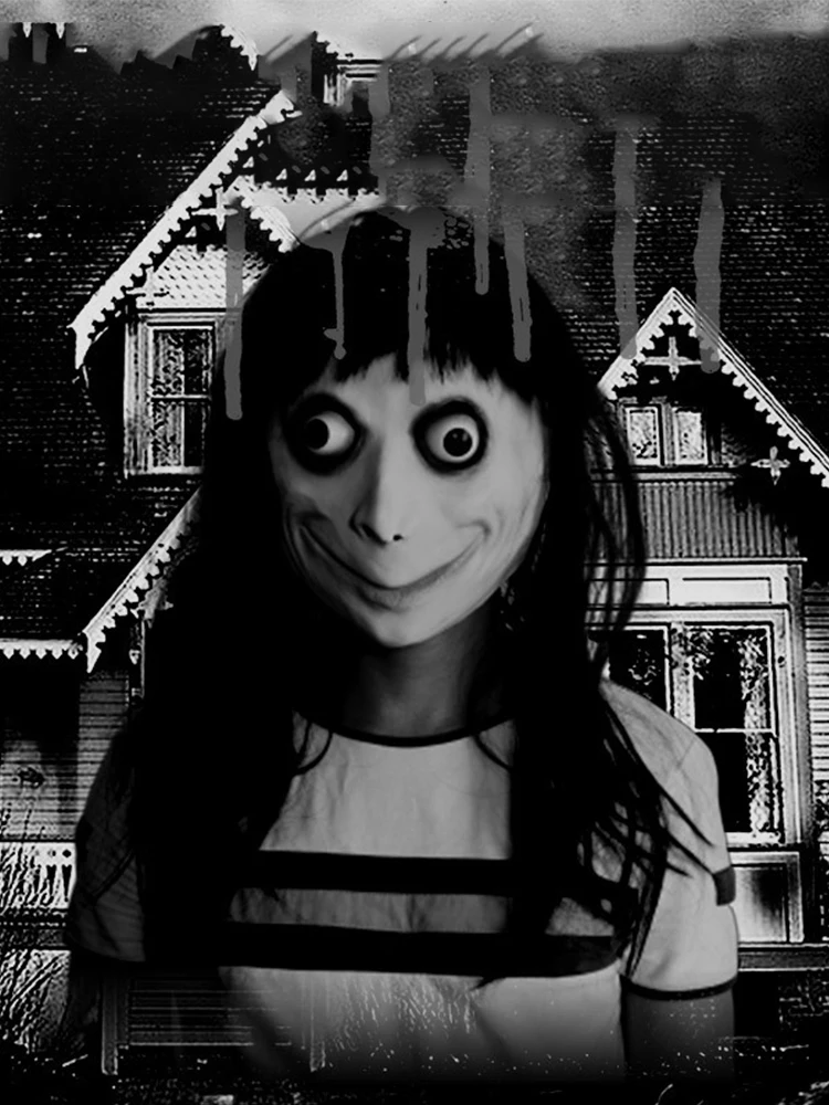 

Halloween Cosplay Ghost Horror Mask Headgear Wig Spooky Momo Scary Mask Creativity Scary Halloween Mask Party Creepy Role Play