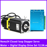 Nema34 Closed-loop Stepper Servo Motor + Digital Display Drive Set 12.5N.m With Encoder 1000 line 86EBP181ALC+ZDM-2HA865