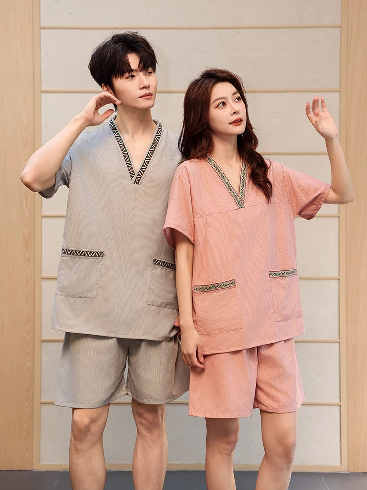 Couple's Beauty Spa Bathing Suit Polyester Fabric Sauna Steam Room Men's Women's Bath Center Massage Shop Soft Skin Cotton