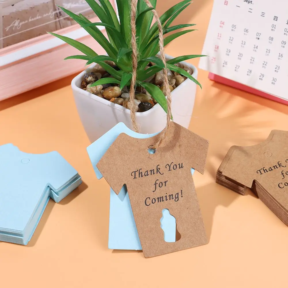 50 SZTUK Dziękuję za przyjść Baby Shower Wiszące tagi Butelka do karmienia Stopy Wzór Etykiety do pakowania Chrzciny Materiały imprezowe Prezent — zdjęcie 6