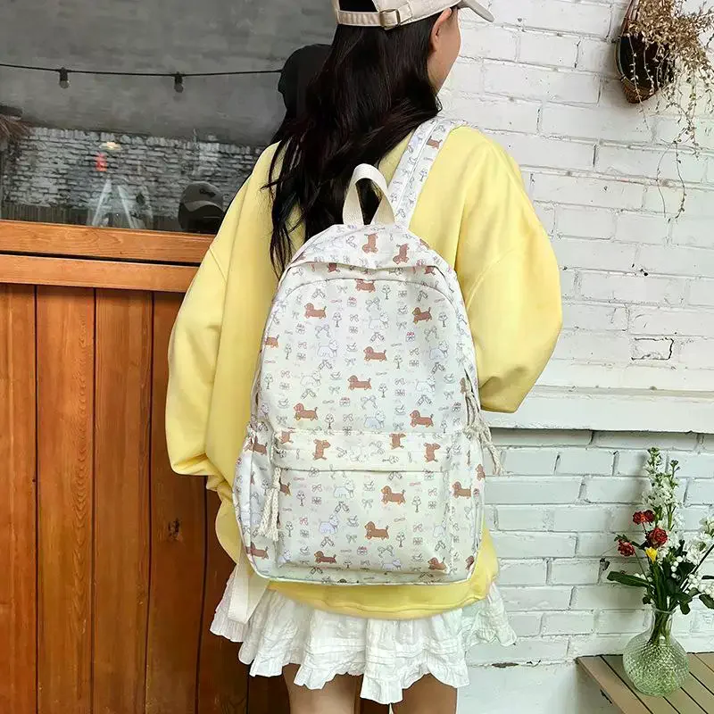 حقيبة ظهر لطيفة مطبوعة على شكل جرو دشهند على طراز الكلية حقيبة مدرسية للطلاب حقيبة سفر محمولة ذات سعة كبيرة حقيبة بناتي هدية عيد ميلاد #4