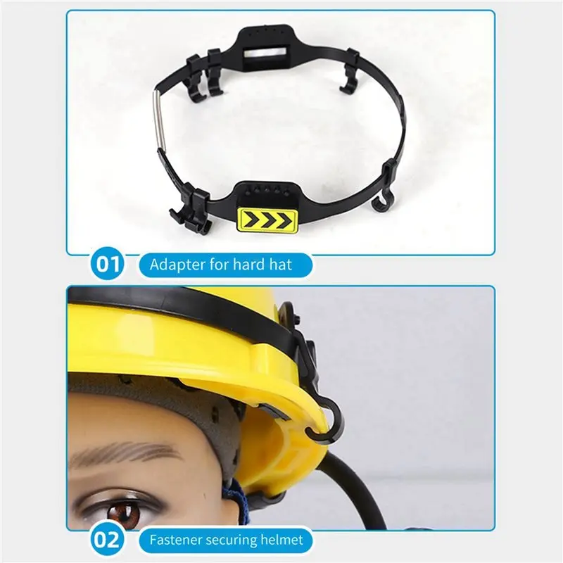5X Safety Helmet External Fan 3 Speeds For Summer Cooling With Night Light Suitable For Most Helmets