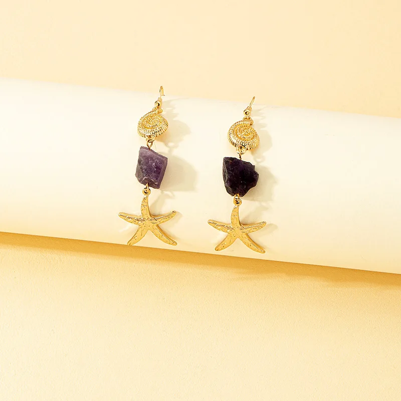 

Простые женские серьги Starfi ell с каменной мозаикой, модные украшения, дизайн коврика, необычные манжеты для ушей в стиле апей