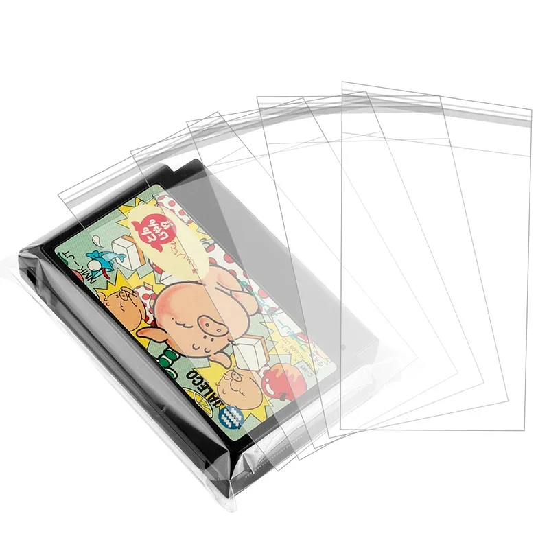 Sacs de protection pour cartouche Nintendo David no.icom, ruban adhésif transparent, anti-poussière, refermable, 100 pièces par paquet