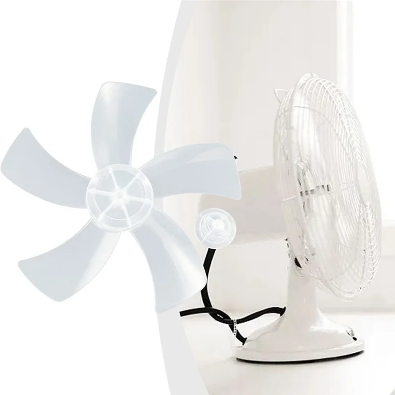 【24H-Sale!】12 Inch Plastic Fan Blade 5 Blades With Nut Cover For Standing Pedestal Fan Leaves Table Fanner General Accessories