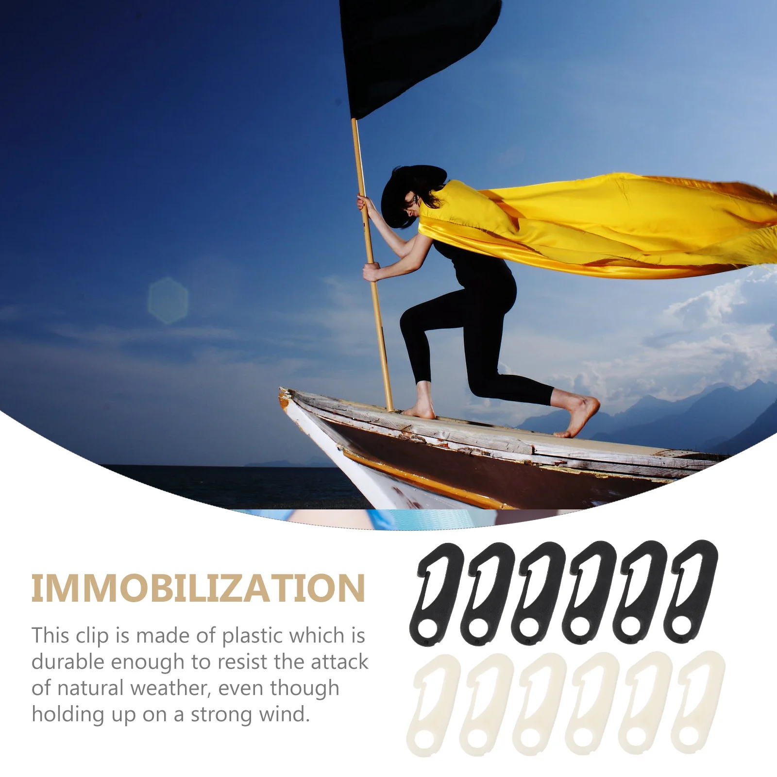 

50Pcs Plastic Tent Hook Clips Strong Quiet Snap Hooks Compatible with Standard Flag Grommets Outdoor Camping Gear Fasteners