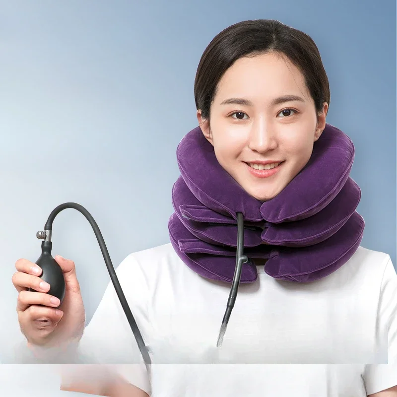 Inflatable cervical vertebra tractor Special physiotherapy device for household stretching appliance Neck  brace  collar