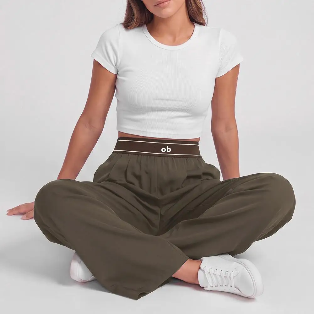 2026 Yoga Fitness Long Pants - Autumn Style - Straight Fit - High Waist - Knitted - European Style - Casual Pants - Stretchable