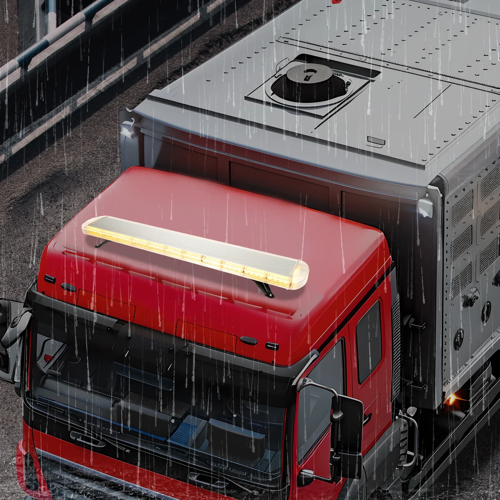 

51" 96 LED Emergency Amber Orange Strobe Light Bar High Visibility Waterproof Durable Easy Installation Tow Truck Response Use