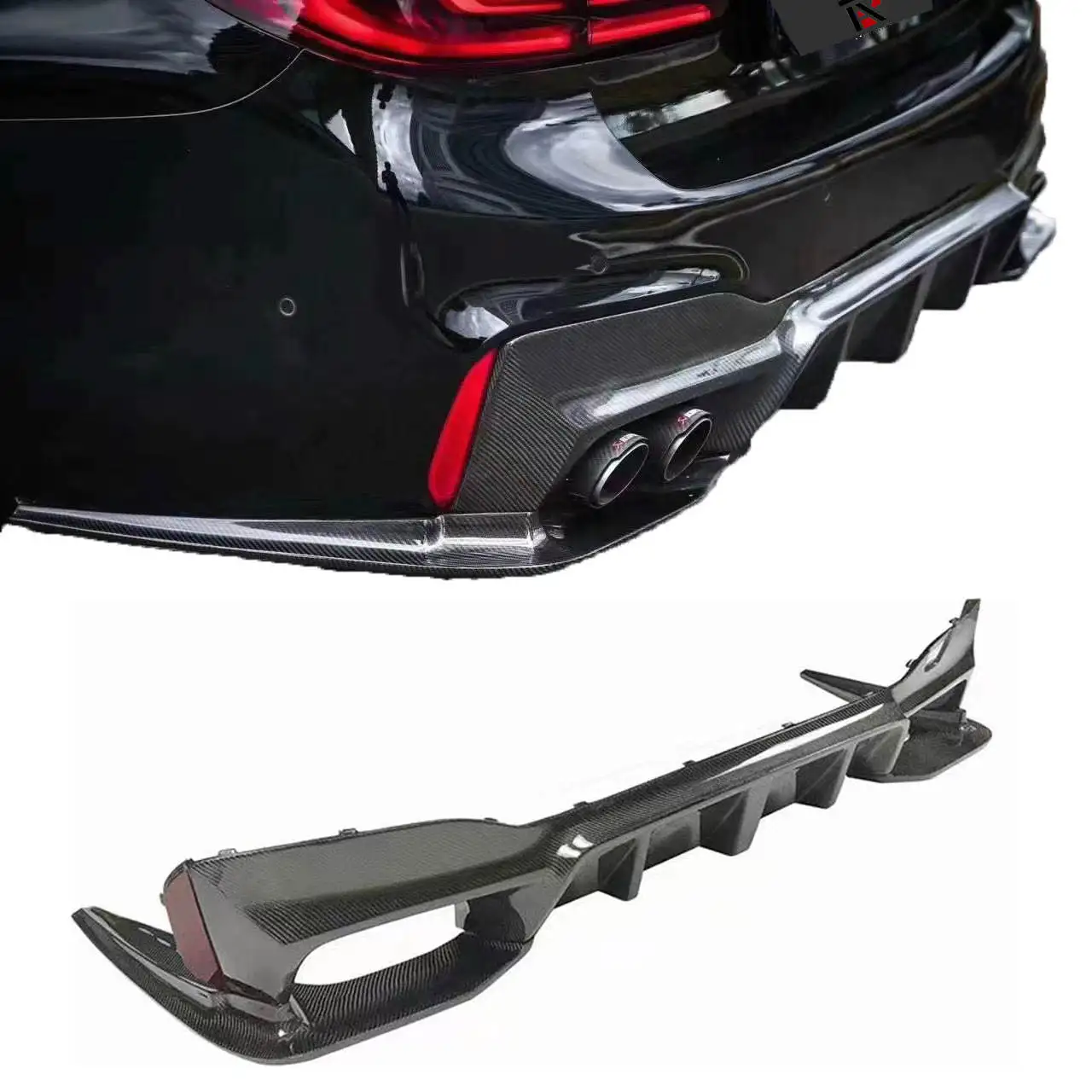 

3d Style Wet Carbon Fiber Rear Bumper Diffuser for BMW 5 Series 2017 up G30 G38 M Sport F90 M5