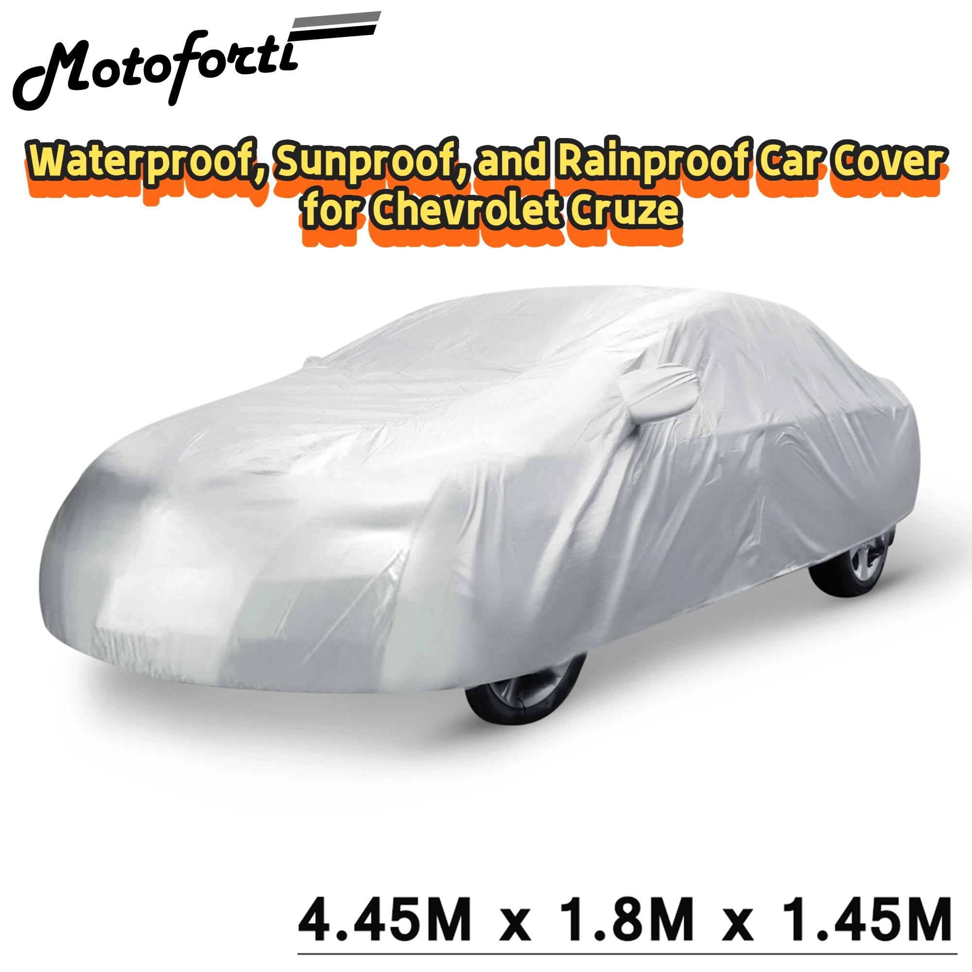 

Motoforti Sedan Car Cover Waterproof Outdoor Sun Rain Resistant Protection for Chevrolet Cruze 4.45M x 1.8M x 1.45M