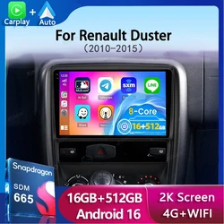 Android 16 Car Radio For Renault Duster 1 2010 - 2015 For Nissan Terrano 2014 - 2020 Navigation GPS Multimedia Player Stereo BT