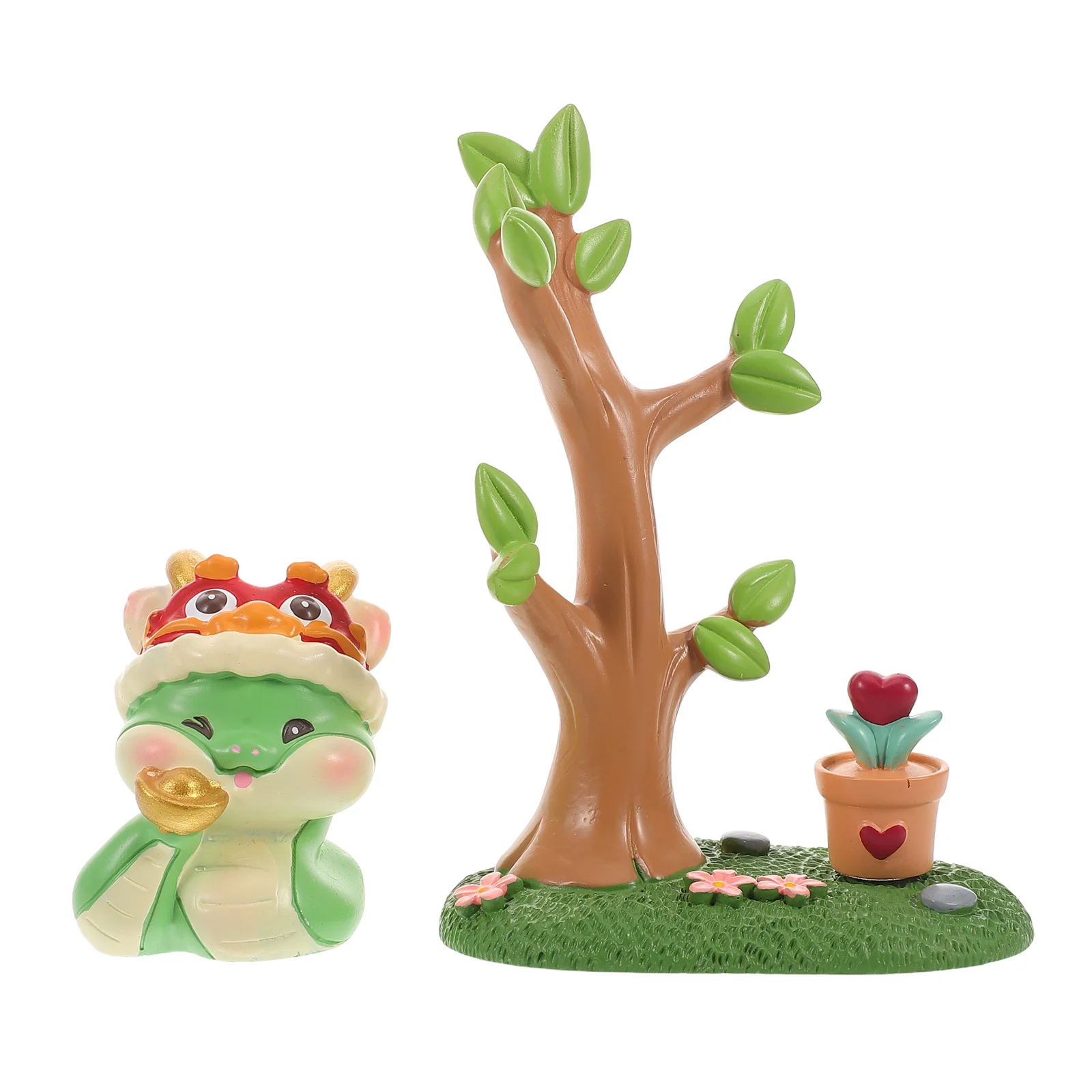 

1Set Car Dashboard Ornament Resin Cartoon Snake Sculpture Mini Cute Interior Decoration Lucky Snake Decoration