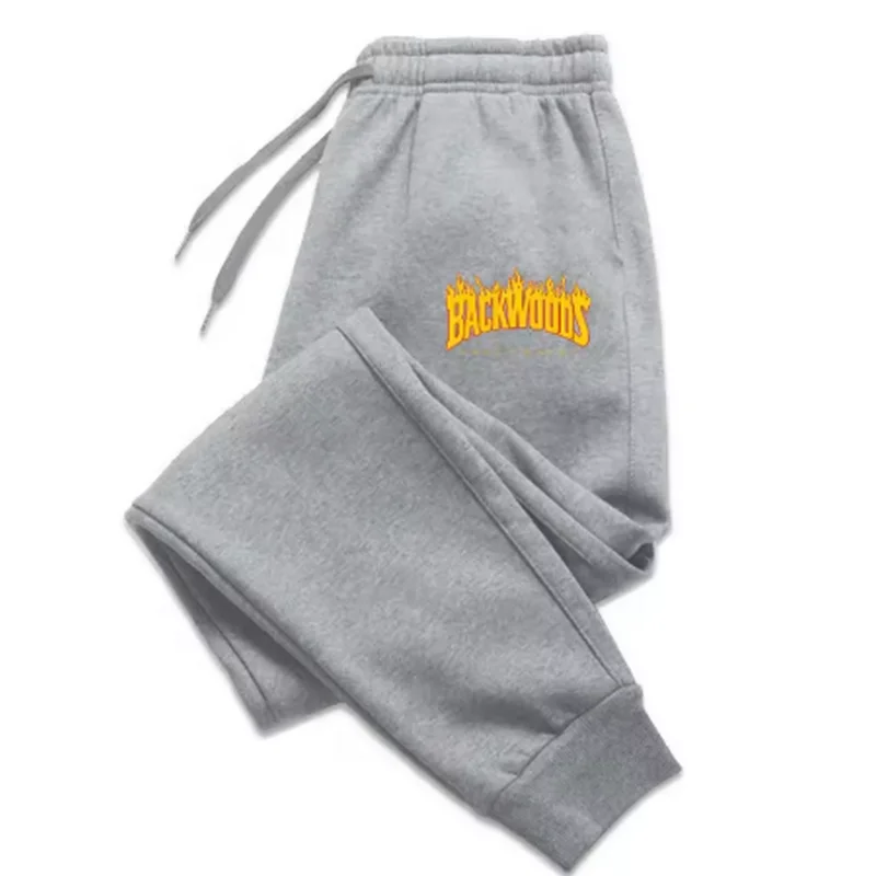 

Fashion Letter Print Winter Warm Sweatpants Men's Plush Casual Joggers Trousers Male Fashion Loose Soft Pants